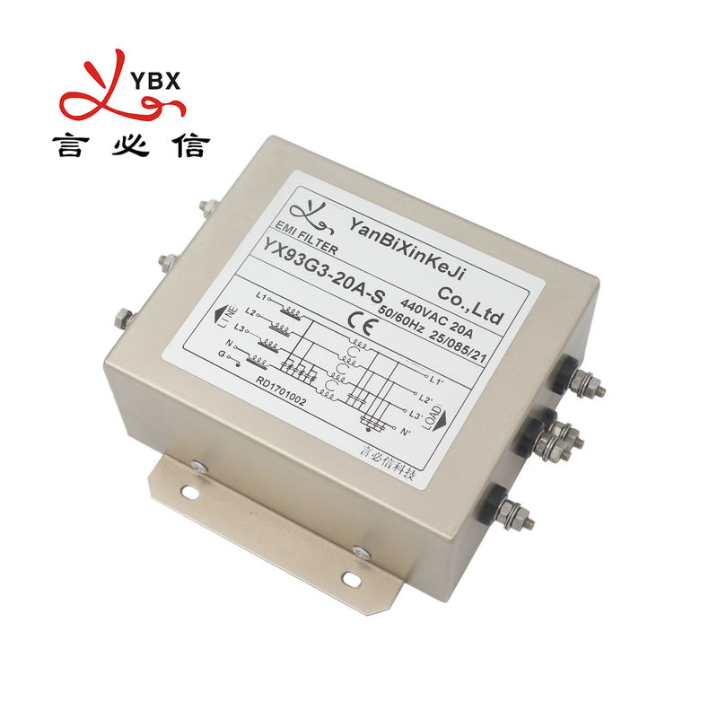 YX93G3 20A Filtres EMI à 3 phases Filtre de puissance EMI pour VFD