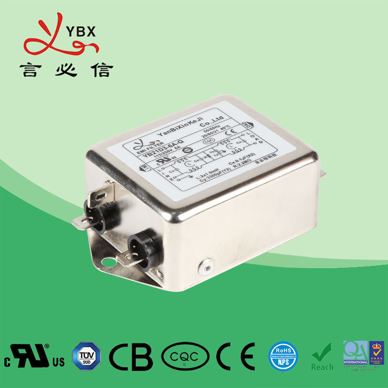 monophasé de filtre d'IEM EMC de puissance de 10A 115V avec l'atténuation accrue